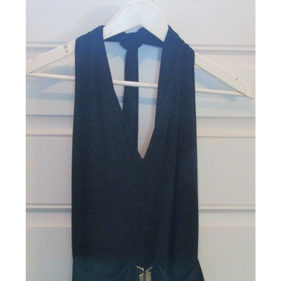 Cache’ Jumpsuit Black One Piece Halter Top Pants Belted Womens Size 4 - Picture 3 of 6